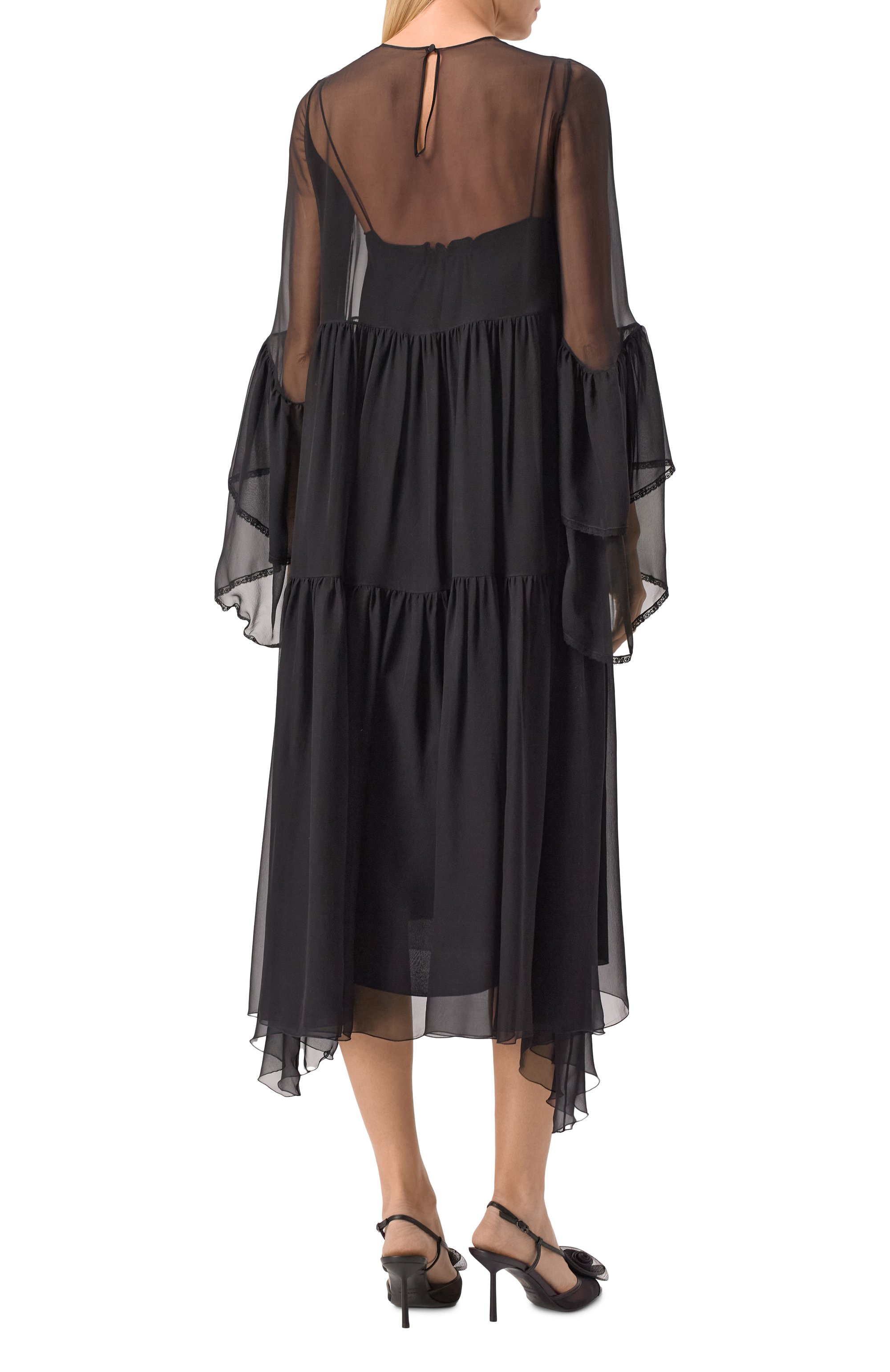 Шелковое платье MVST черного цвета по цене 307000 руб., арт. 25E/X2P/0/H061/5586, фото 4 Шелковое платье MVST, арт. 25E/X2P/0/H061/5586, фото 4