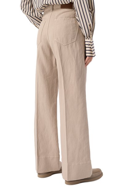 Брюки из хлопка и льна BRUNELLO CUCINELLI, арт. ML996P5992, фото 4