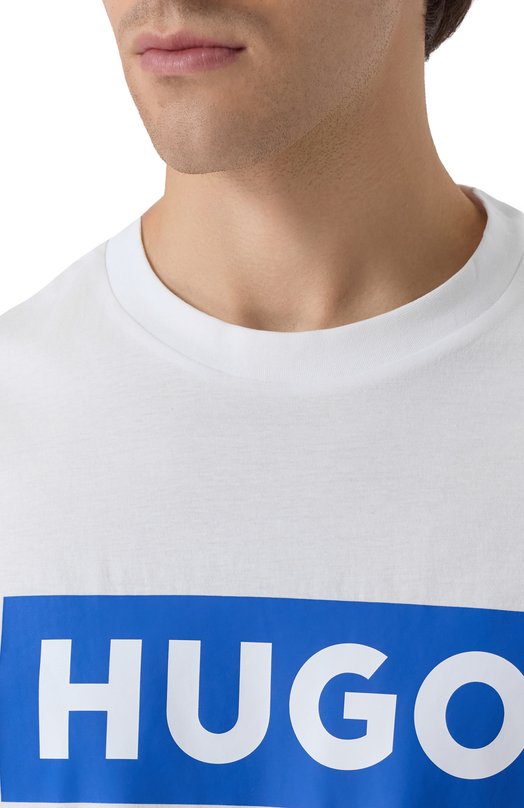 Хлопковая футболка HUGO Blue 50522376 Белый  50522376 Фото 5