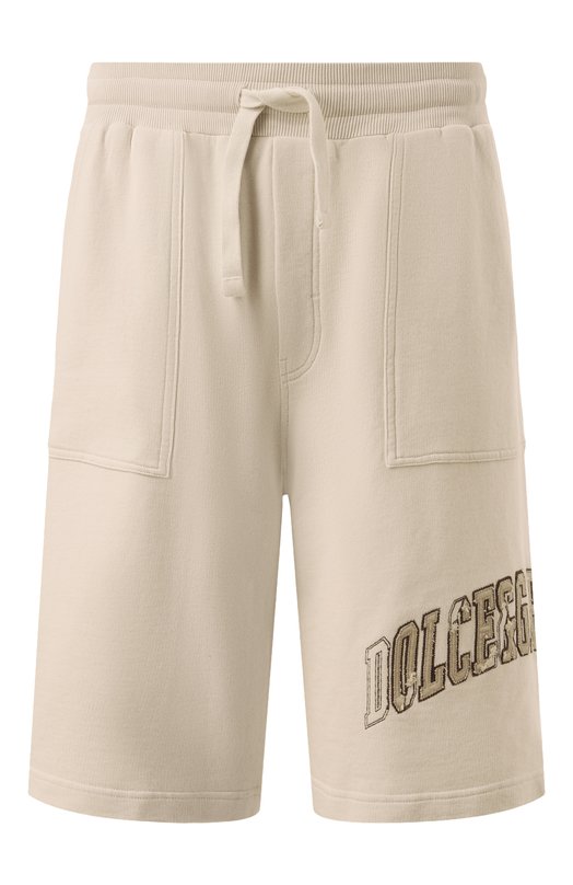 Хлопковые шорты Dolce & Gabbana GP090Z/G7NQI Бежевый GP090Z/G7NQI