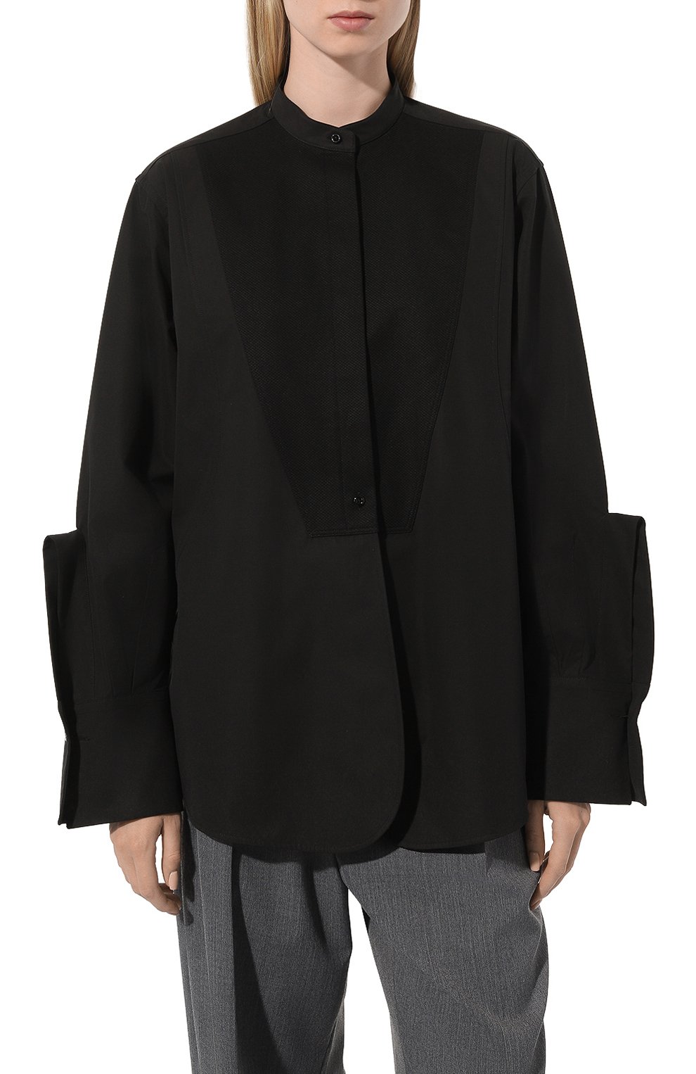 Хлопковая рубашка JIL SANDER черного цвета по цене 127000 руб., арт. J01DL0120/JTN330, фото 3 Хлопковая рубашка JIL SANDER, арт. J01DL0120/JTN330, фото 3