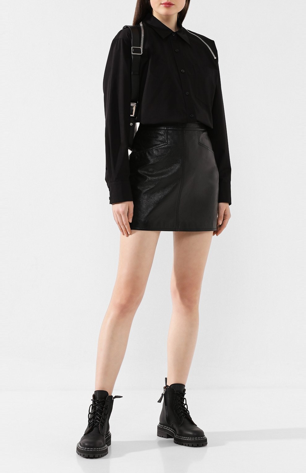 Хлопковая рубашка ALEXANDER WANG черного цвета по цене 48650 руб., арт. 1WC2191263, фото 2 Хлопковая рубашка ALEXANDER WANG, арт. 1WC2191263, фото 2