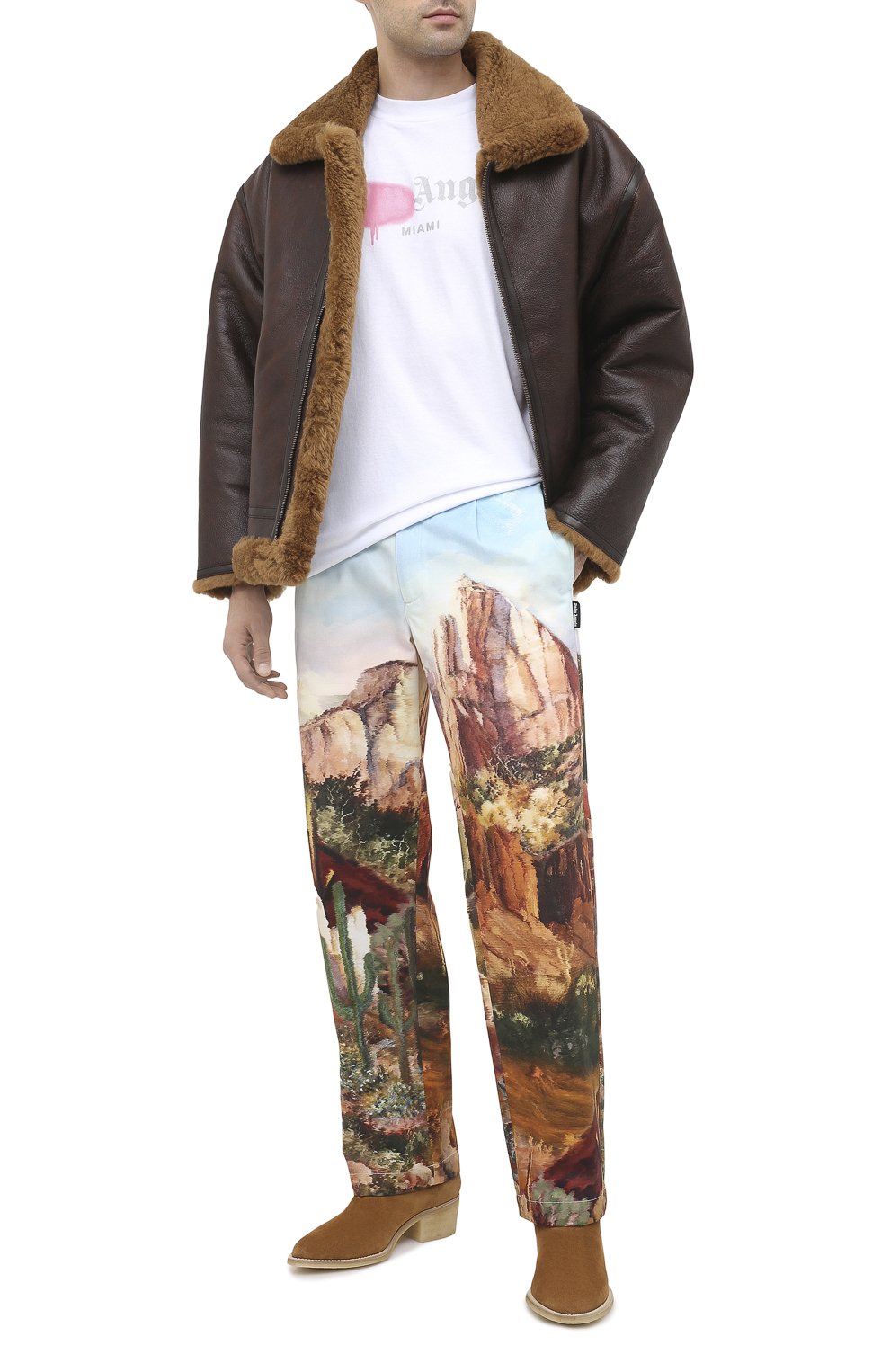 Хлопковые брюки PALM ANGELS, арт. PMCA081E20FAB0014084, фото 2