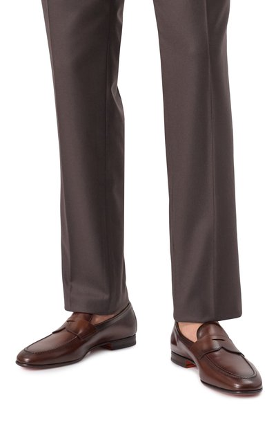 Кожаные пенни-лоферы carlos SANTONI темно-коричневого цвета по цене 82800 руб., арт. MCNG19044LA3GNTG, фото 3 Кожаные пенни-лоферы carlos SANTONI, арт. MCNG19044LA3GNTG, фото 3