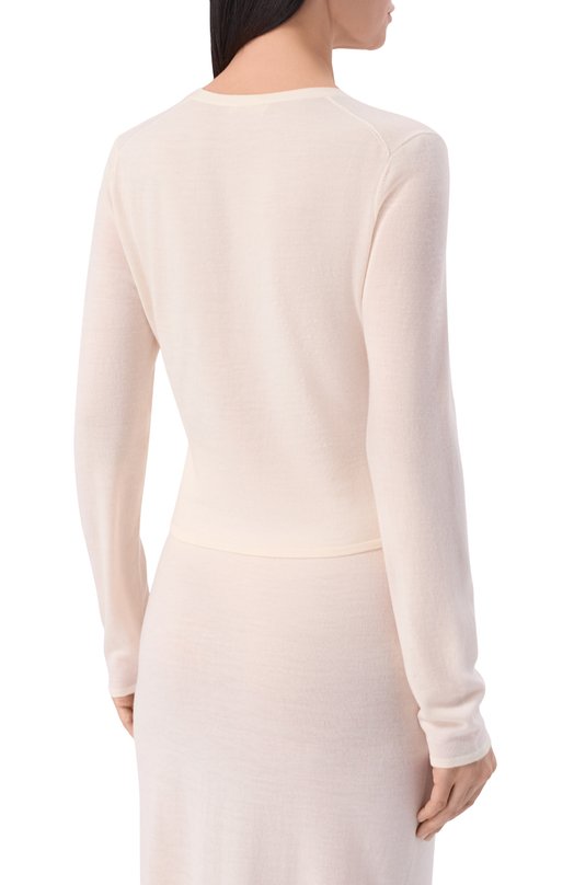 Кардиган из шерсти и шелка 12 STOREEZ 135827 Кремовый  135827 Фото 4