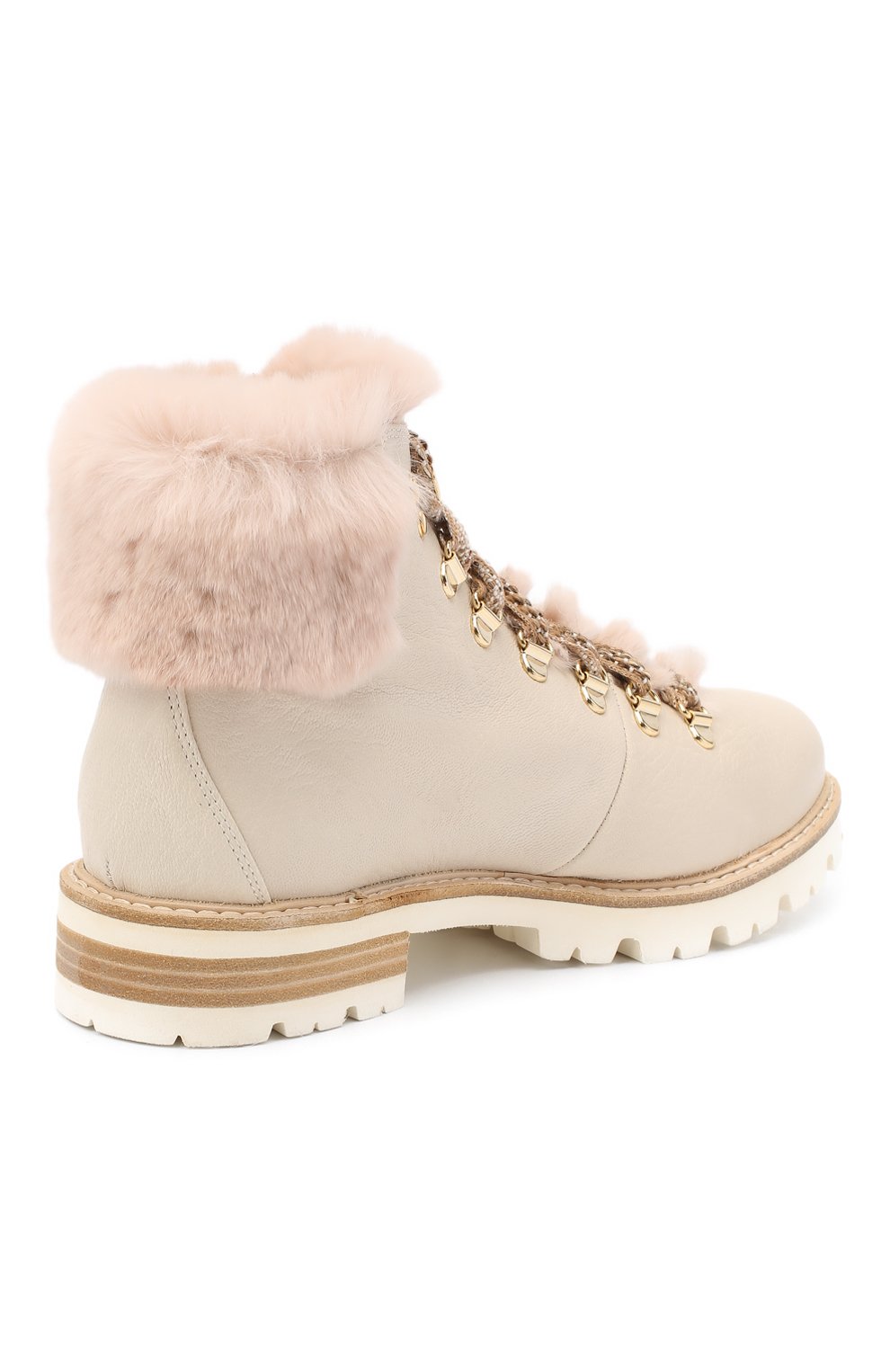 Кожаные ботинки AGL бежевого цвета по цене 46950 руб., арт. D716548M0KE6849730, фото 4 Кожаные ботинки AGL, арт. D716548M0KE6849730, фото 4