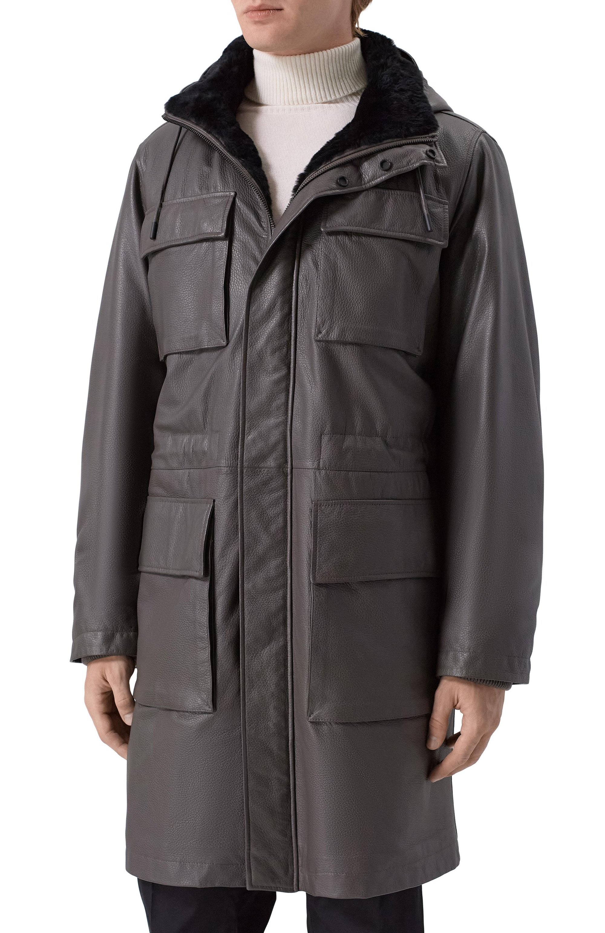 Кожаная парка с подкладкой из бобра MVST, арт. M25.1PM.0007/BIG SIZE/CERV0 SILKY, фото 3