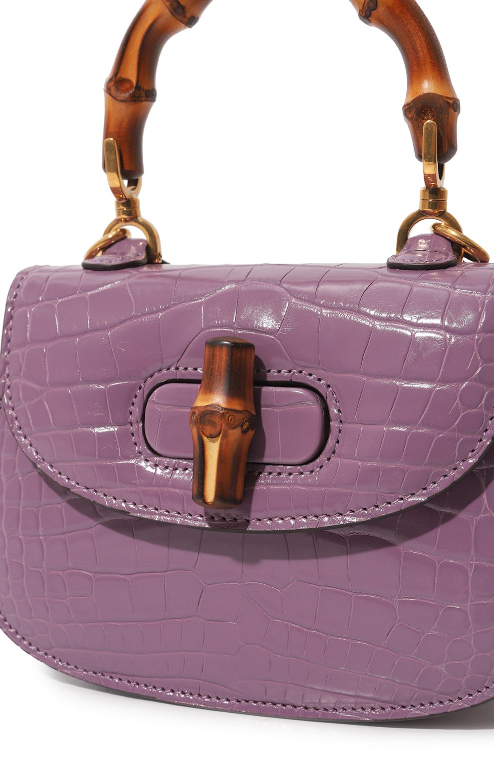 Сумка bamboo 1947 из кожи аллигатора GUCCI, арт. 686858 E1KIT, фото 3