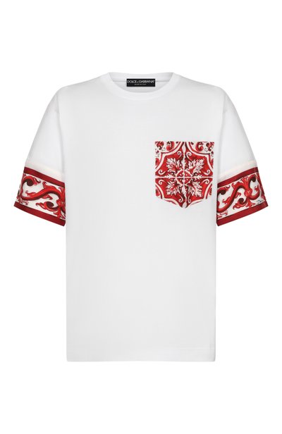 Мужская футболка из хлопка и шелка DOLCE & GABBANA, арт. G8SB2T/G7P5H