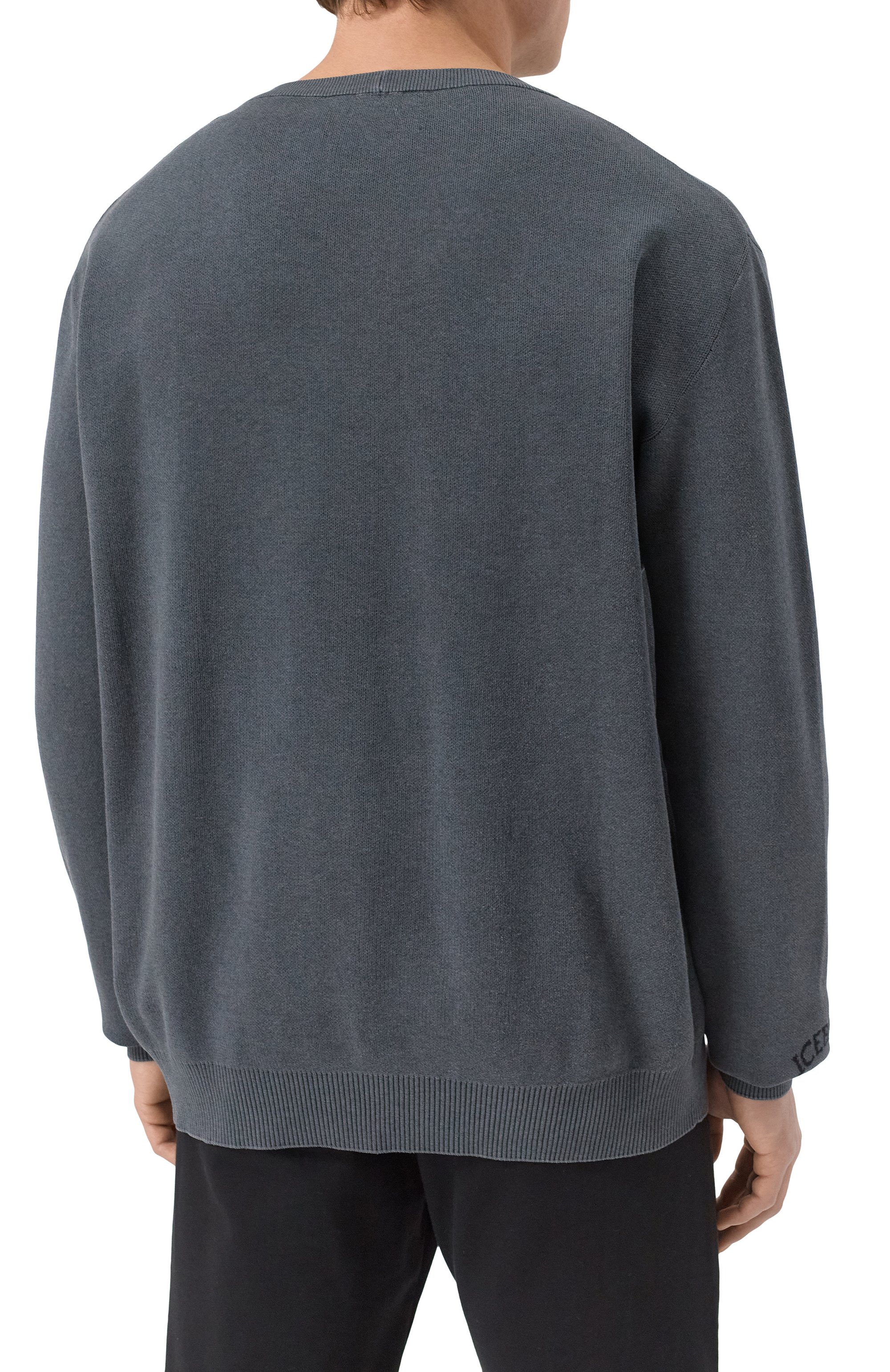 Хлопковый джемпер ICEBERG темно-серого цвета по цене 47250 руб., арт. A014/7633, фото 4 Хлопковый джемпер ICEBERG, арт. A014/7633, фото 4