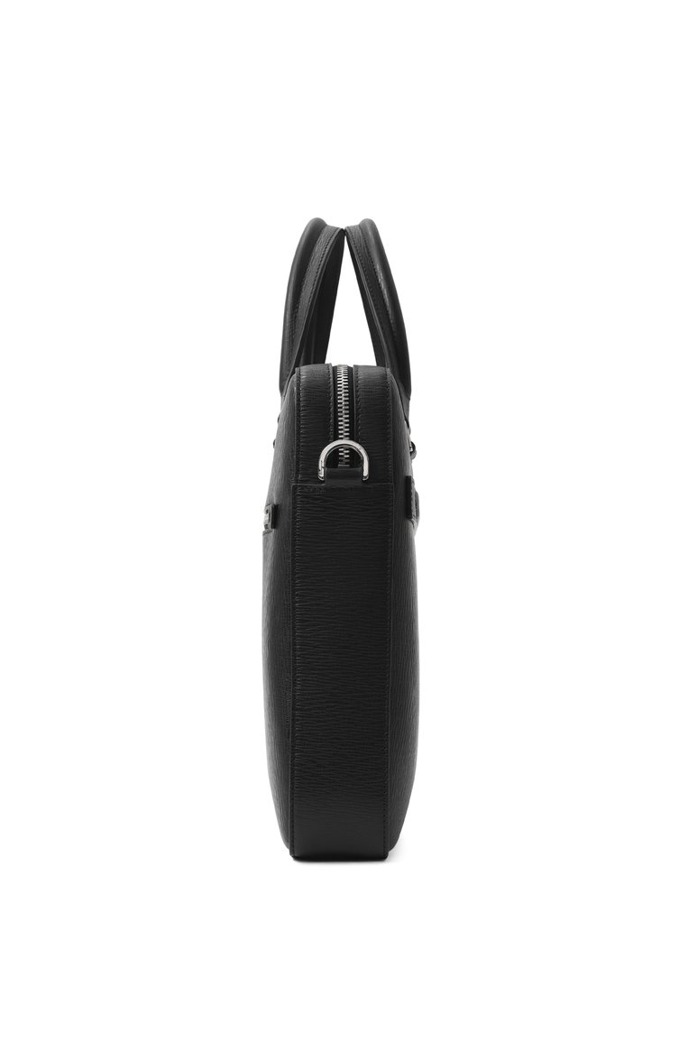 Мужская портфель gancini FERRAGAMO черного цвета, арт. 240986/753418 | Фото 4 (Размер: large; Ремень/цепочк�а: На ремешке; Драгоценные камни: Проставлено; Материал сплава: Проставлено; Материал: Натуральная кожа; Сумки-технические: Портфели)