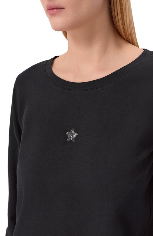 Хлопковый лонгслив Lorena Antoniazzi TS10/9999 Чёрный  TS10/9999 Фото 5