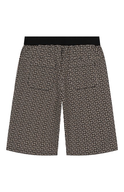 Детские хлопковые шорты BALMAIN бежевого цвета, арт. BW6R29 | Фото 2 (Материал сплава: Проставлено; Нос: Не проставлено; Материал внешний: Хлопок)