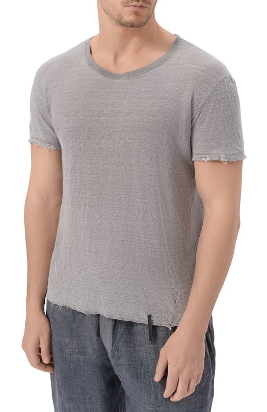 Льняная футболка Never Enough 2B5M036-430/MTH068 K346 Серый  2B5M036-430/MTH068 K346 Фото 3