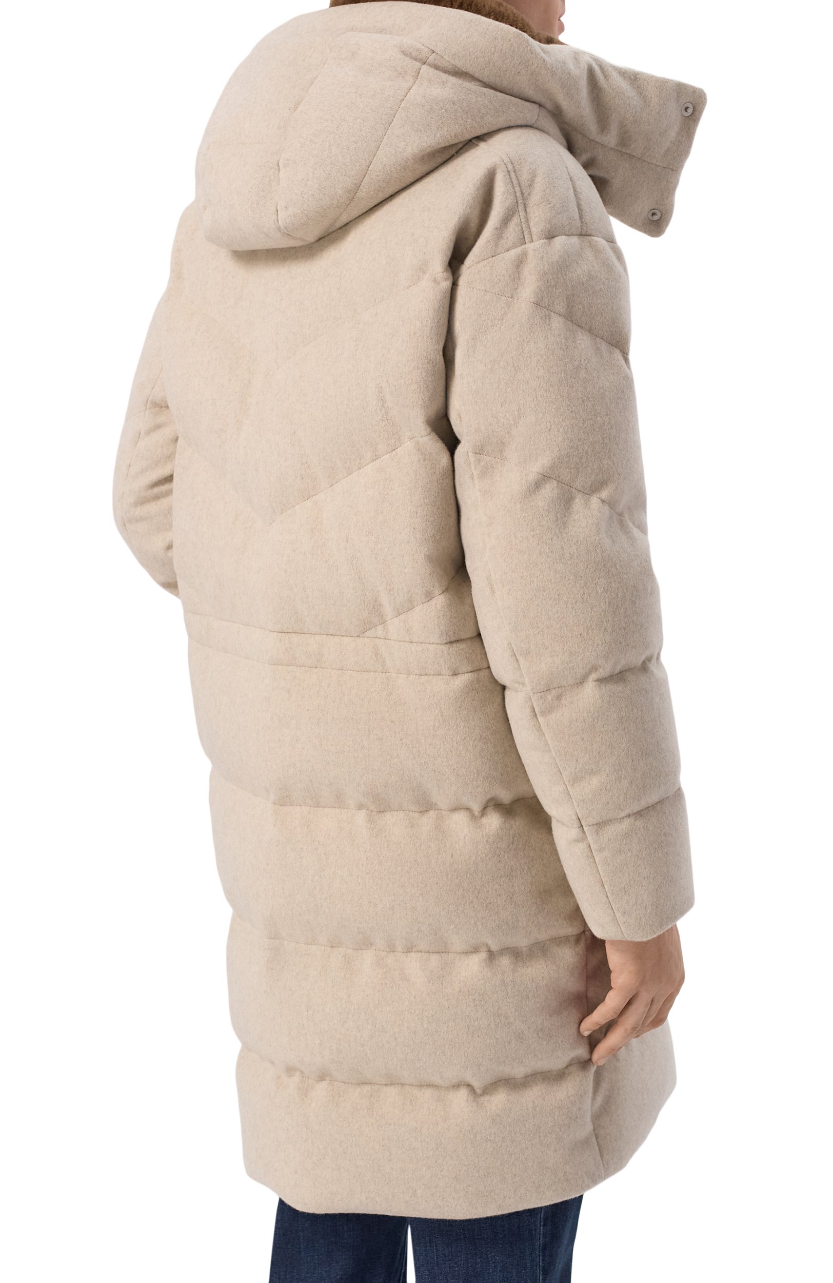 Пуховик из кашемира и шерсти с воротником из бобра KITON, арт. UGK208CK0271L, фото 4
