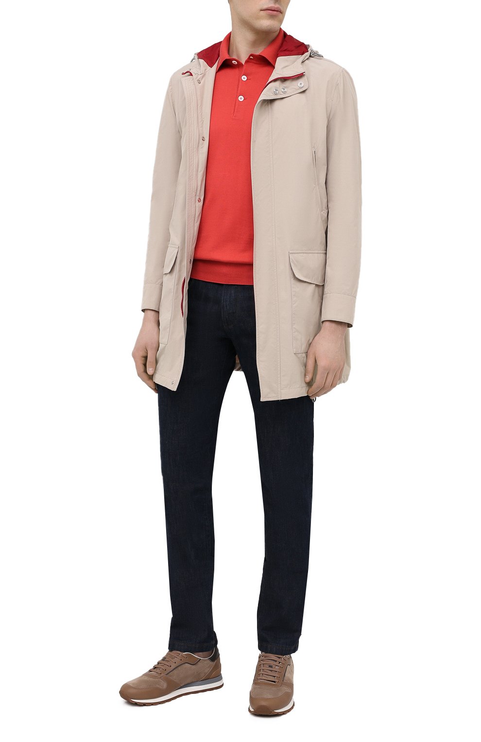 Хлопковое поло BRUNELLO CUCINELLI красного цвета по цене 89950 руб., арт. M29800125, фото 2 Хлопковое поло BRUNELLO CUCINELLI, арт. M29800125, фото 2