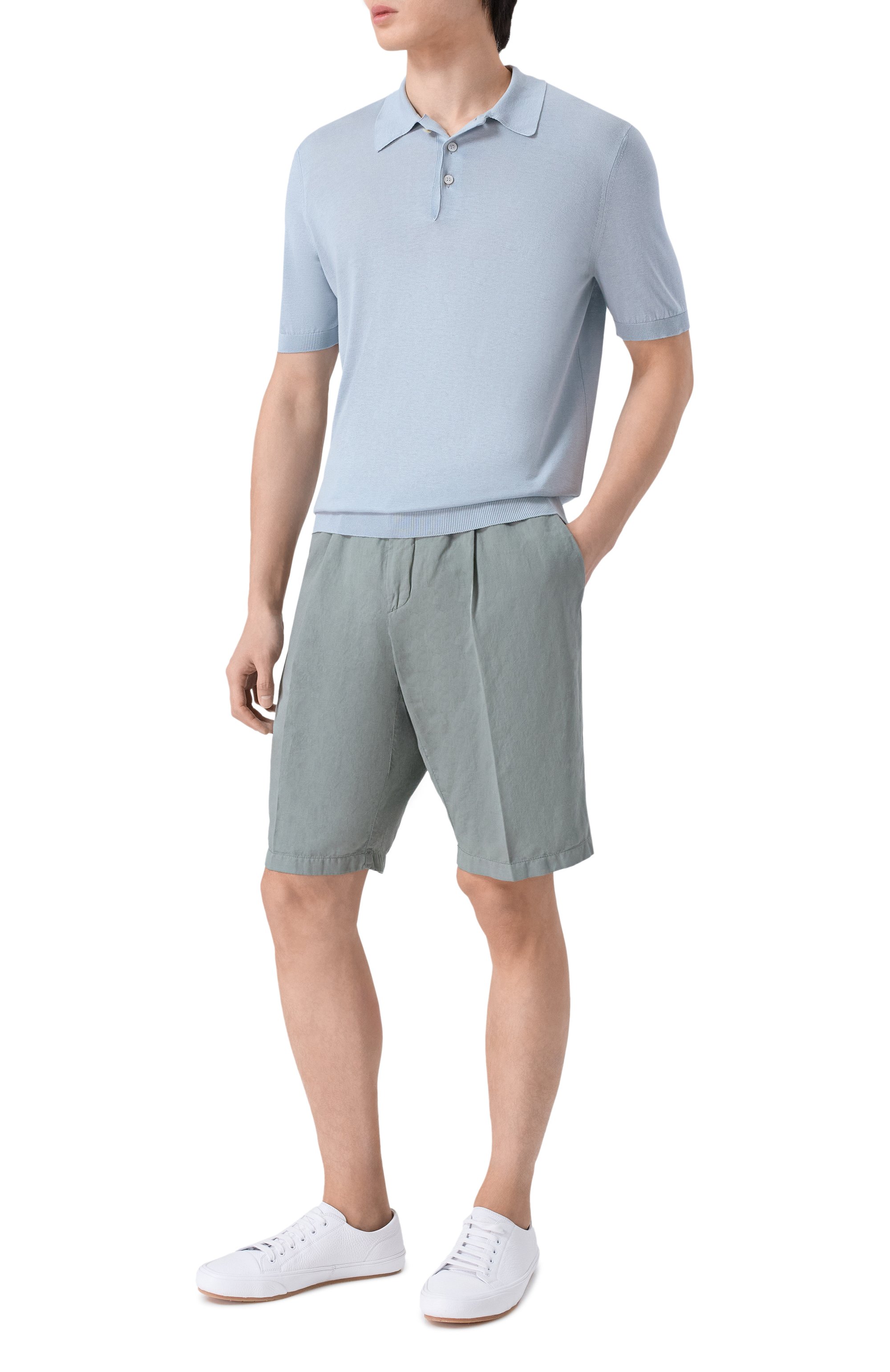 Шорты из хлопка и льна PAUL&SHARK, арт. 25414034, фото 2