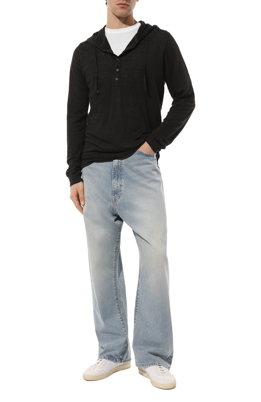 Льняной лонгслив-хенли 120% LINO, арт. 31ALIM7553/000E908/S00, фото 2