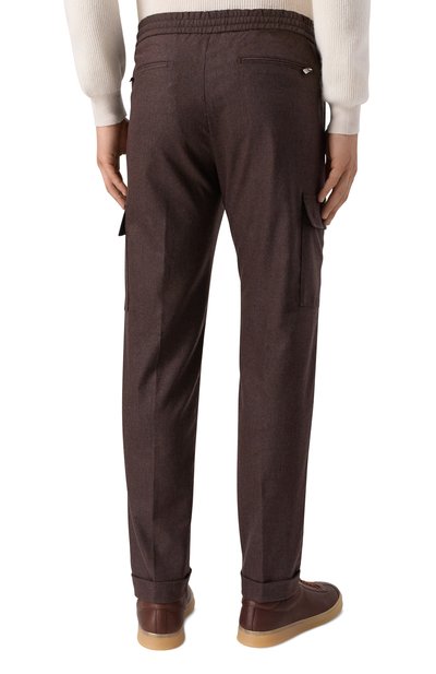 Брюки-карго из шерсти и кашемира MARCO PESCAROLO темно-коричневого цвета по цене 76900 руб., арт. T0R/5229, фото 4 Брюки-карго из шерсти и кашемира MARCO PESCAROLO, арт. T0R/5229, фото 4