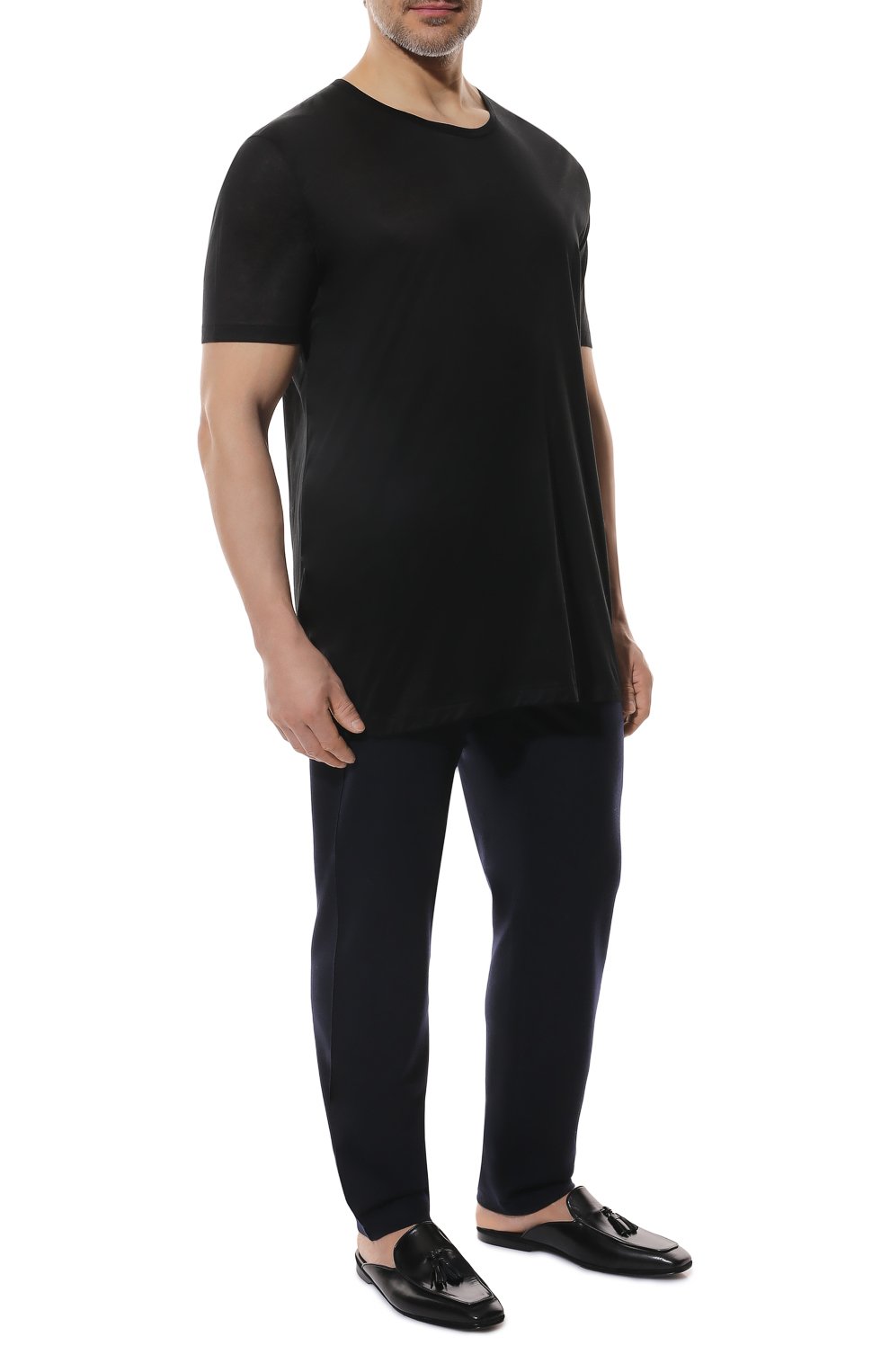 Хлопковая футболка ZIMMERLI черного цвета по цене 17350 руб., арт. 252-8125/3XL, фото 2 Хлопковая футболка ZIMMERLI, арт. 252-8125/3XL, фото 2