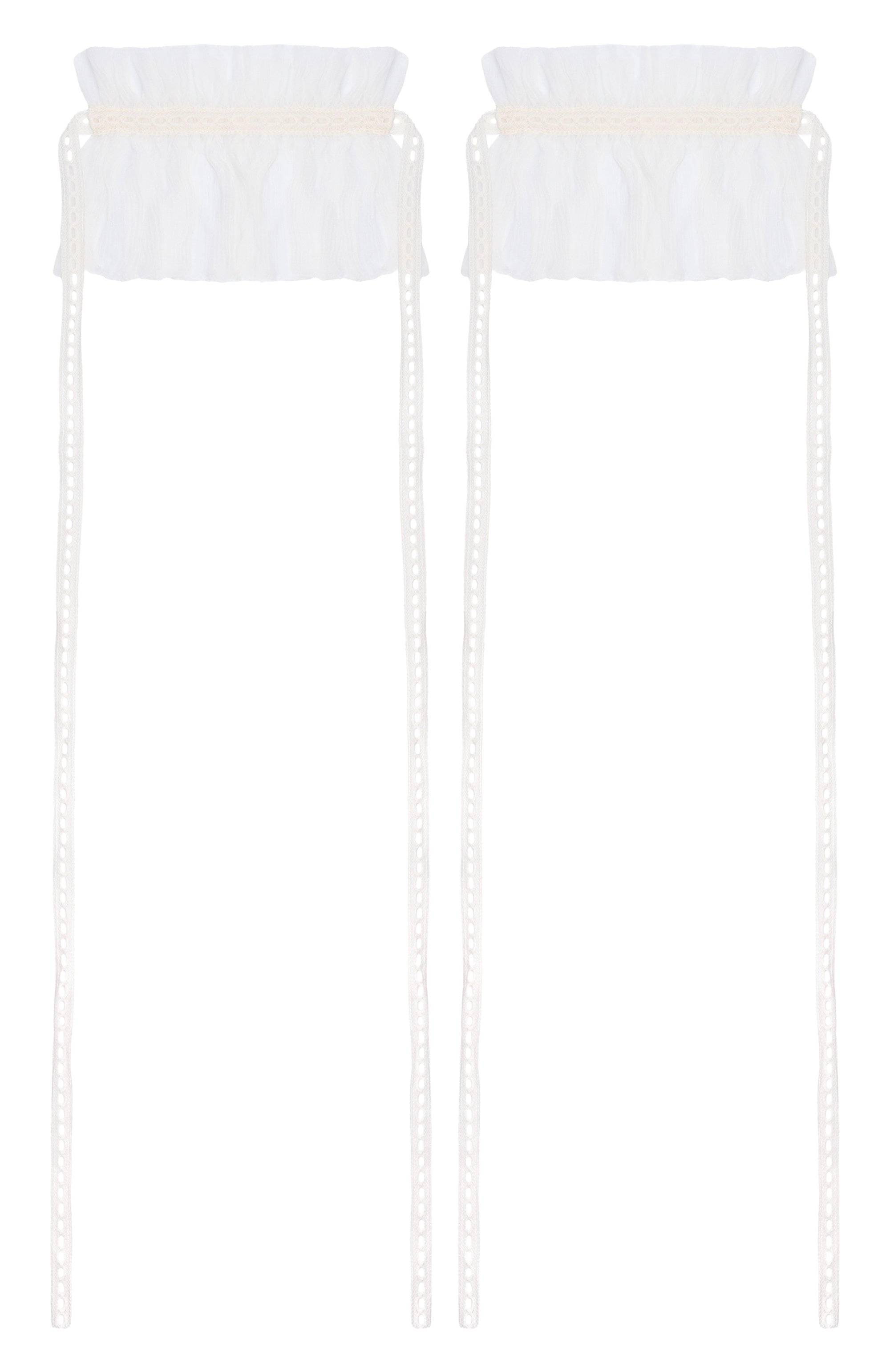 Шелковые манжеты ANN DEMEULEMEESTER белого цвета по цене 47100 руб., арт. B0014042/FA732, фото 1 Шелковые манжеты ANN DEMEULEMEESTER, арт. B0014042/FA732, фото 1