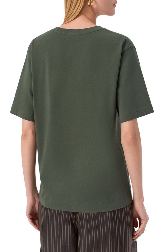 Хлопковая футболка Dries Van Noten 011100/2600 Зелёный  011100/2600 Фото 4