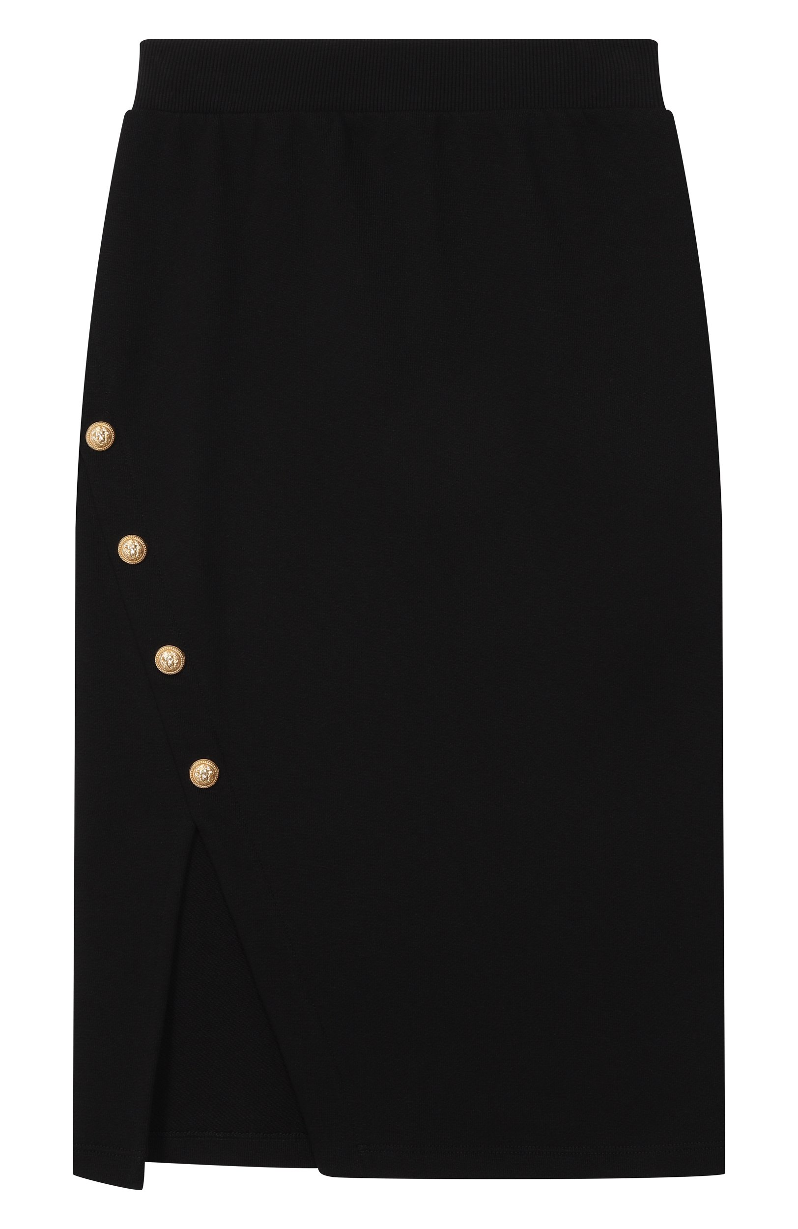Хлопковая юбка BALMAIN черного цвета по цене 29750 руб., арт. BY7B14, фото 1 Хлопковая юбка BALMAIN, арт. BY7B14, фото 1