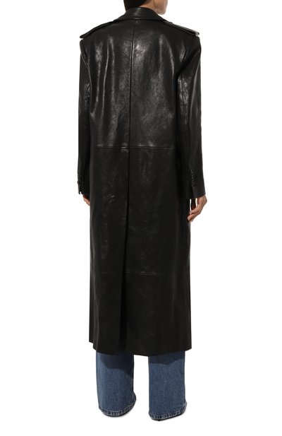Кожаный плащ ANN DEMEULEMEESTER черного цвета по цене 455500 руб., арт. 2402-W-C025-L-LT137-099, фото 4 Кожаный плащ ANN DEMEULEMEESTER, арт. 2402-W-C025-L-LT137-099, фото 4