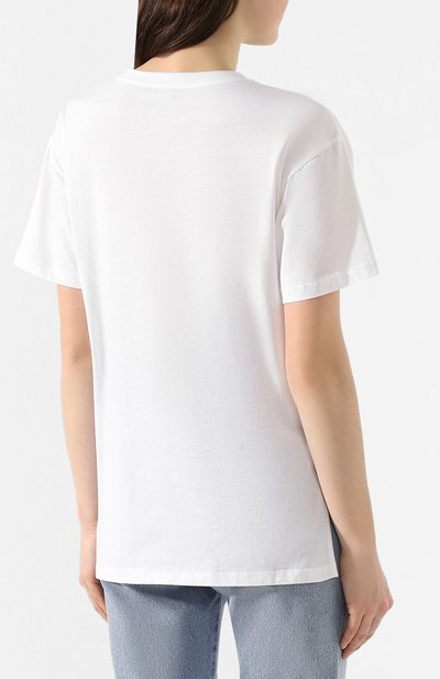 Хлопковая футболка ERMANNO ERMANNO SCERVINO белого цвета по цене 23950 руб., арт. 46T TS17 JC0, фото 4 Хлопковая футболка ERMANNO ERMANNO SCERVINO, арт. 46T TS17 JC0, фото 4