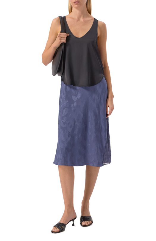 Шелковая юбка Zadig and Voltaire WWSK01643 Синий  WWSK01643 Фото 2