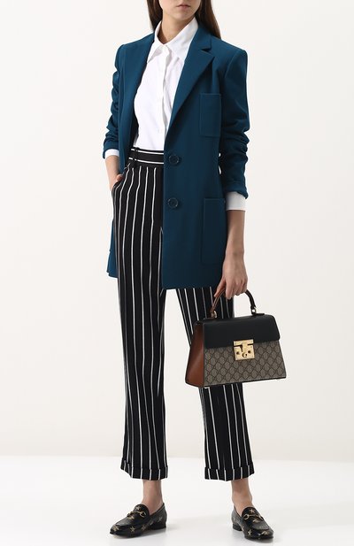 Кожаные лоферы jordaan с вышивкой и пряжкой-трензелем GUCCI, арт. 505281/D3V00, фото 2