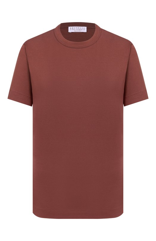 Хлопковая футболка Brunello Cucinelli M0T81BI100 Бордовый M0T81BI100