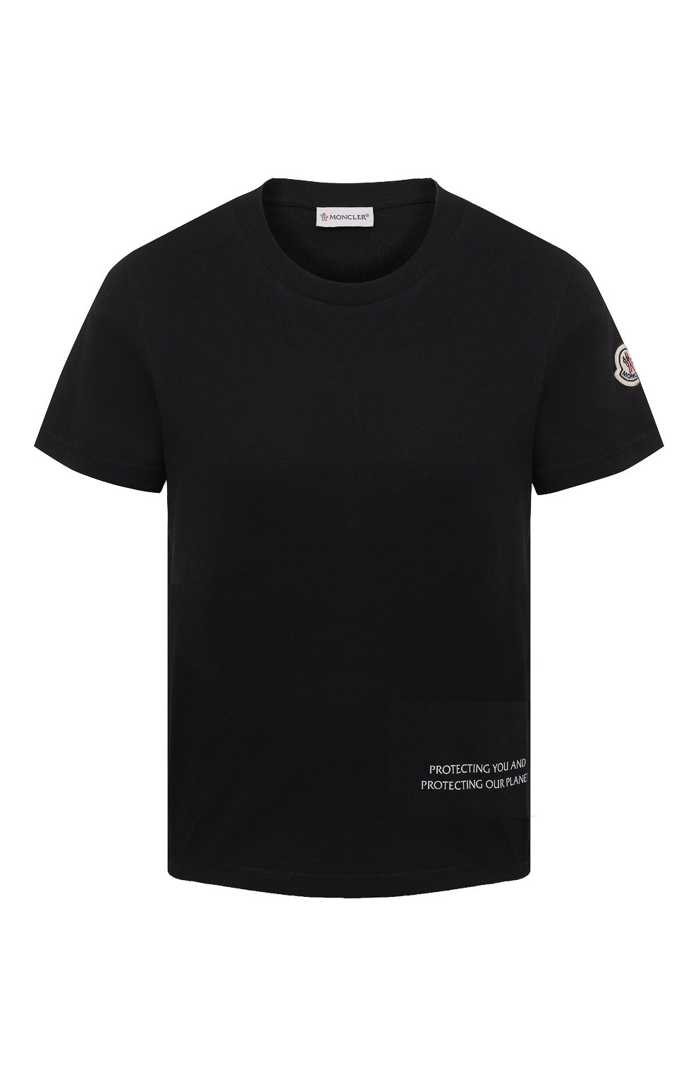 Футболка MONCLER черного цвета по цене 34150 руб., арт. H1-093-8C000-08-899M5, фото 1 Футболка MONCLER, арт. H1-093-8C000-08-899M5, фото 1