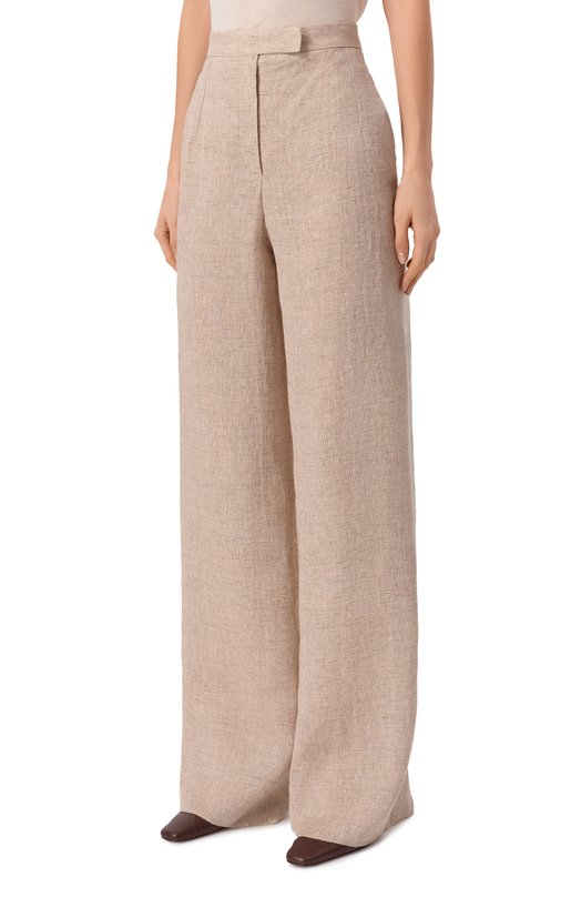 Льняные брюки Emporio Armani EW003973/TE10381 Бежевый  EW003973/TE10381 Фото 3