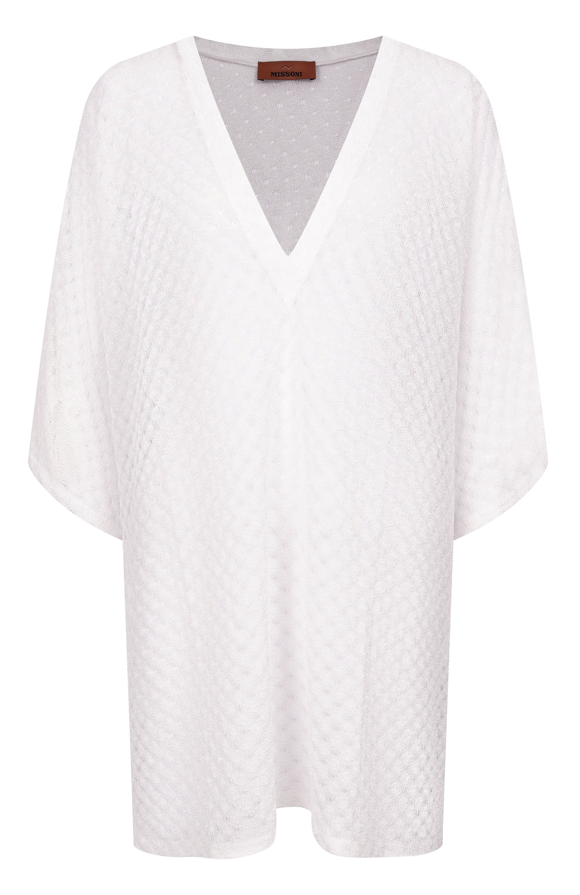 Туника из вискозы MISSONI белого цвета по цене 113000 руб., арт. MC26SQ00/BR014R, фото 1 Туника из вискозы MISSONI, арт. MC26SQ00/BR014R, фото 1