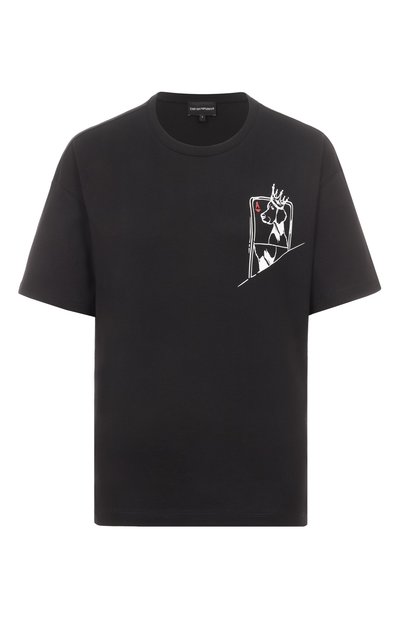 Женская хлопковая футболка EMPORIO ARMANI, арт. EW002841/AF12597