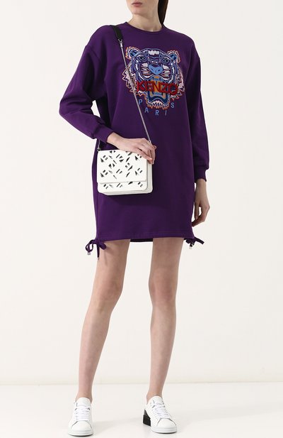 Хлопковое платье-толстовка с контрастной вышивкой KENZO, арт. 2R08444XB, фото 2