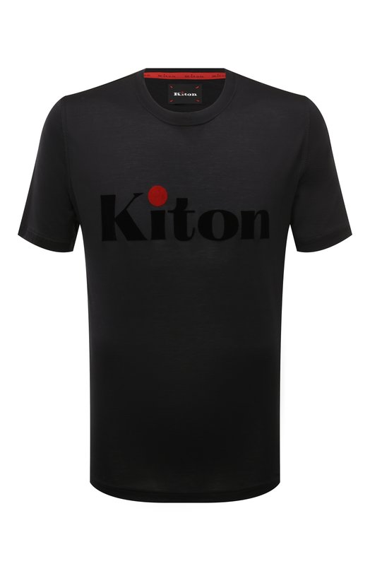Хлопковая футболка Kiton UMK0490K5 Чёрный UMK0490K5