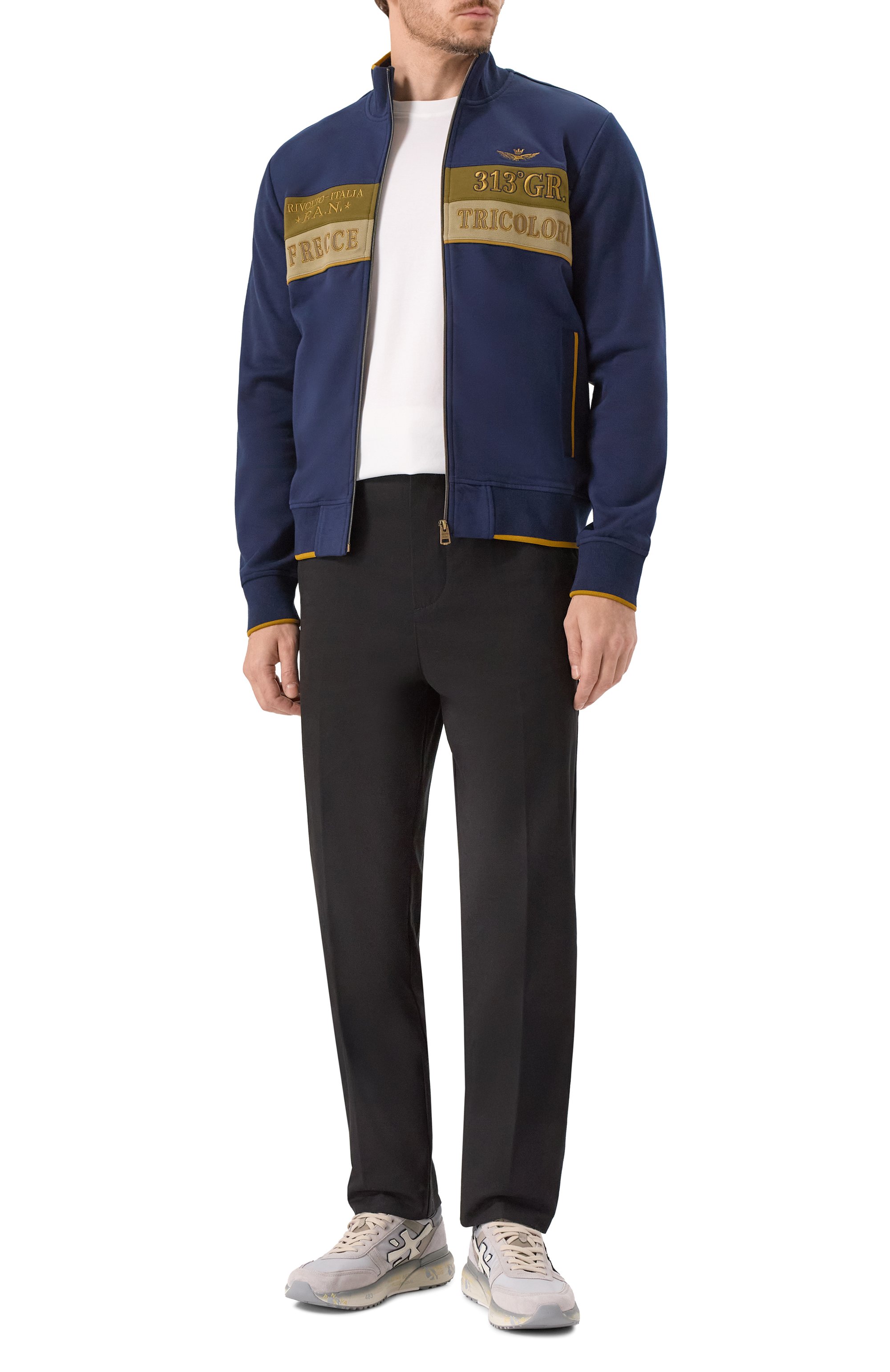 Хлопковый кардиган AERONAUTICA MILITARE темно-синего цвета по цене 31400 руб., арт. FE2066UP00350, фото 2 Хлопковый кардиган AERONAUTICA MILITARE, арт. FE2066UP00350, фото 2