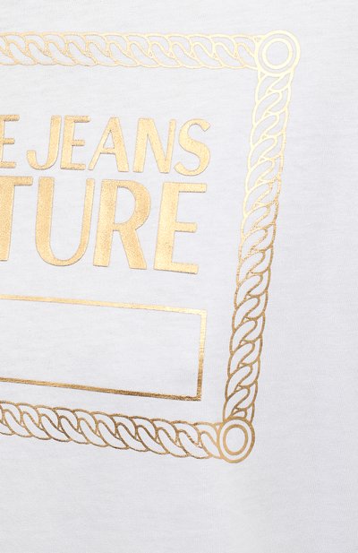 Хлопковая футболка VERSACE JEANS COUTURE белого цвета по цене 14550 руб., арт. 71HAHT13-71DP614 PIECE NR F0IL C0TT0N/CJ00T, фото 5 Хлопковая футболка VERSACE JEANS COUTURE, арт. 71HAHT13-71DP614 PIECE NR F0IL C0TT0N/CJ00T, фото 5
