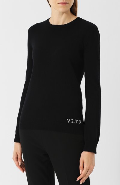 Кашемировый пуловер с круглым вырезом и логотипом бренда VALENTINO, арт. QB3KC12749V, фото 3