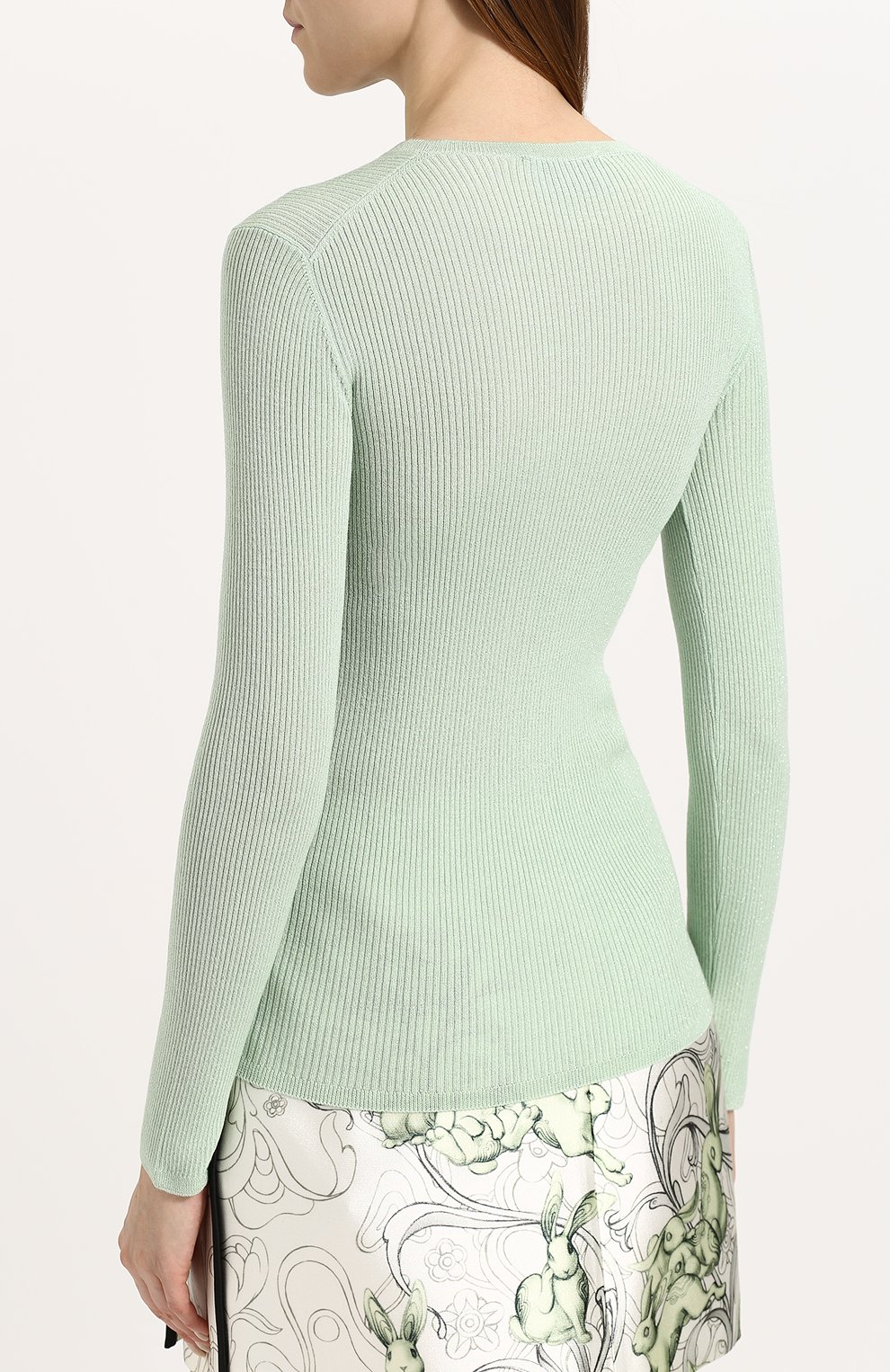 Приталенный пуловер фактурной вязки с круглым вырезом PRADA, арт. P24D0L-1QIN-F0194, фото 4