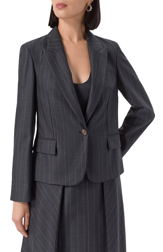 Шерстяной жакет Brunello Cucinelli MB1467480P Чёрный  MB1467480P Фото 3