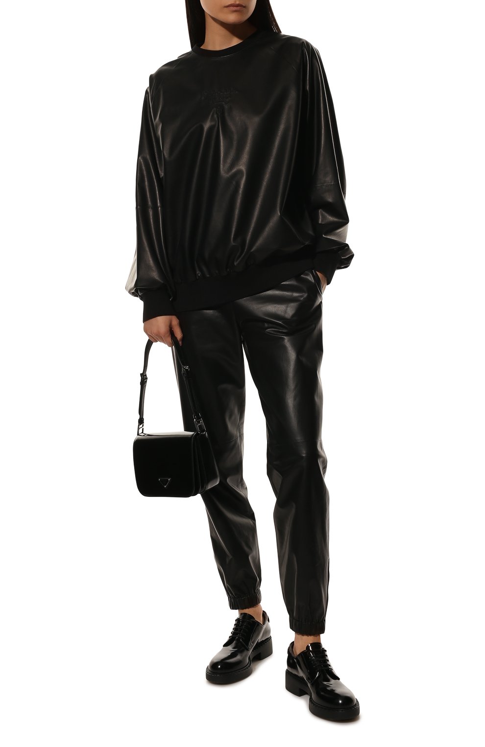 Кожаные джоггеры PRADA, арт. 52511-1WDV-F0002, фото 2