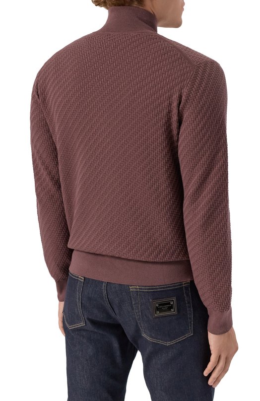 Джемпер из хлопка и шелка Brioni UMS70L/PAK22 Коричневый  UMS70L/PAK22 Фото 4