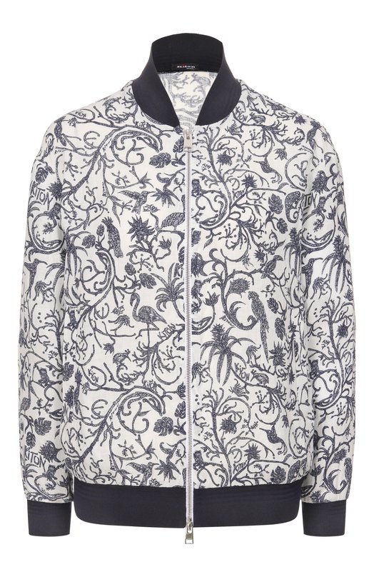 Льняной бомбер Kiton D61463H08903 Белый D61463H08903