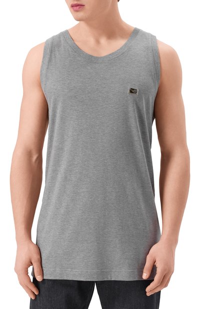 Хлопковая майка DOLCE & GABBANA серого цвета по цене 49950 руб., арт. G8QJ5T/G7N7A, фото 3 Хлопковая майка DOLCE & GABBANA, арт. G8QJ5T/G7N7A, фото 3