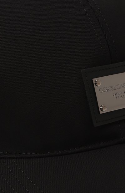 Хлопковая бейсболка DOLCE & GABBANA черного цвета по цене 37700 руб., арт. GH590A/GF421, фото 4 Хлопковая бейсболка DOLCE & GABBANA, арт. GH590A/GF421, фото 4