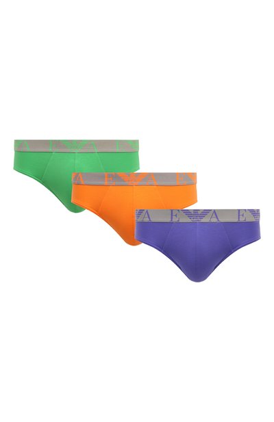 Комплект из трех брифов EMPORIO ARMANI разноцветного цвета по цене 6155 руб., арт. 111734/4R715, фото 1 Комплект из трех брифов EMPORIO ARMANI, арт. 111734/4R715, фото 1