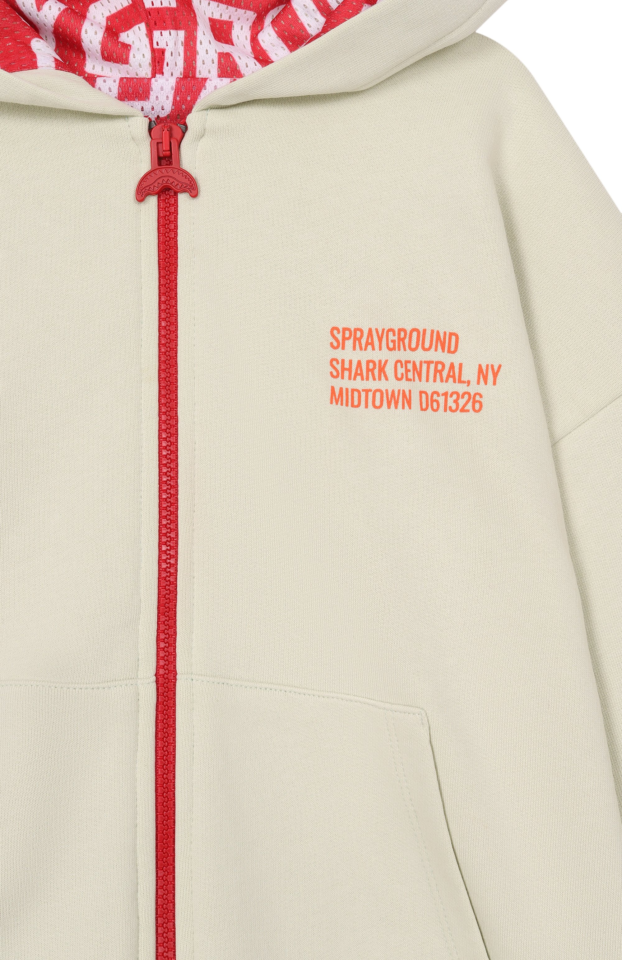 Хлопковая толстовка SPRAYGROUND, арт. SPY1385SAGE/SHARK BASIC 0VER FULLZIP H00DIE SAGE, фото 3